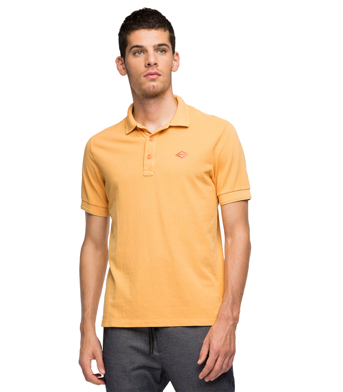 ガーメントダイ コットンピケ ポロシャツ 詳細画像 マンゴー 1